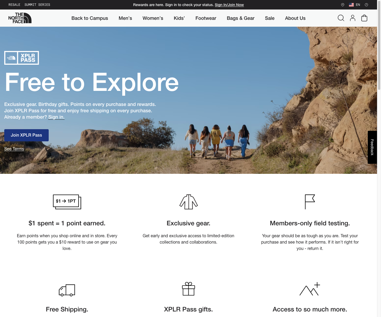 The North Face XPLR Pass program page
