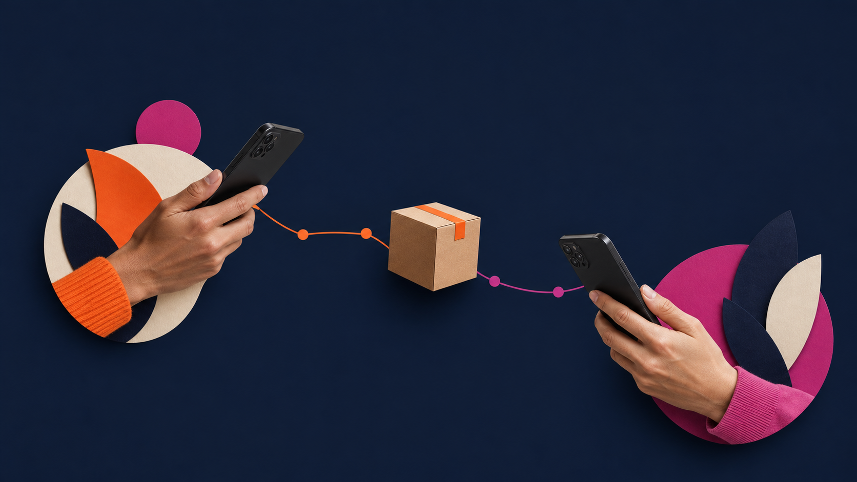 Two shoppers sharing an ecommerce recommendation through their phones