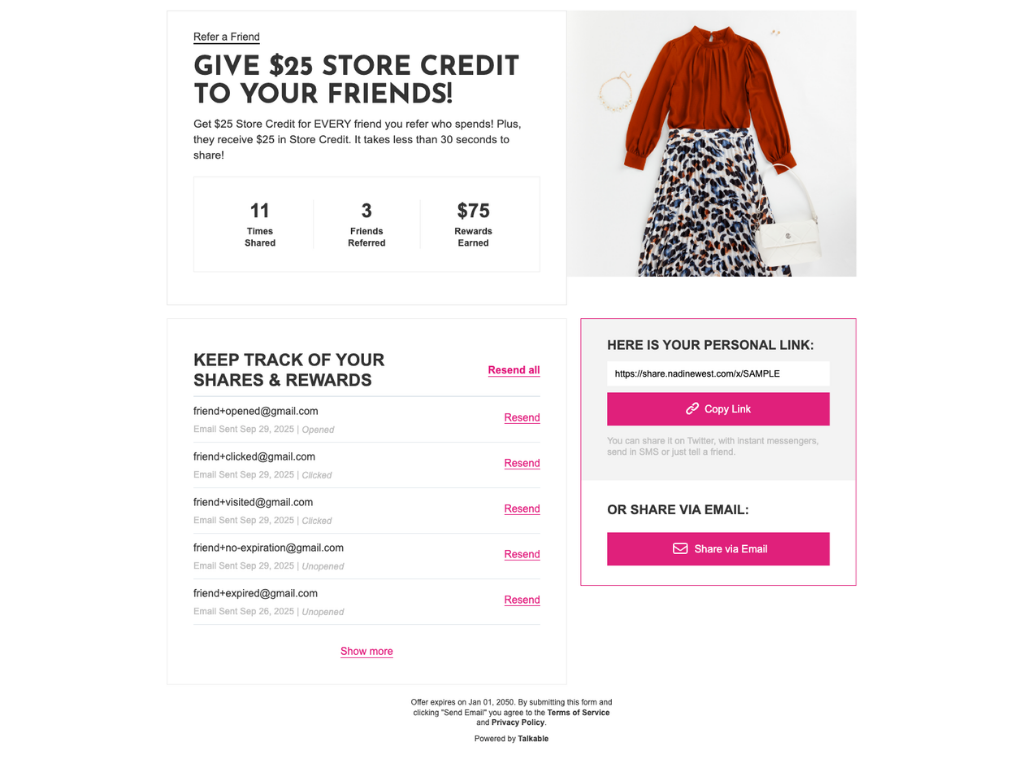 Referral campaign