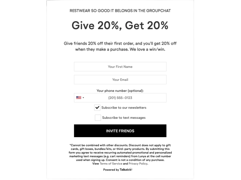 Referral campaign