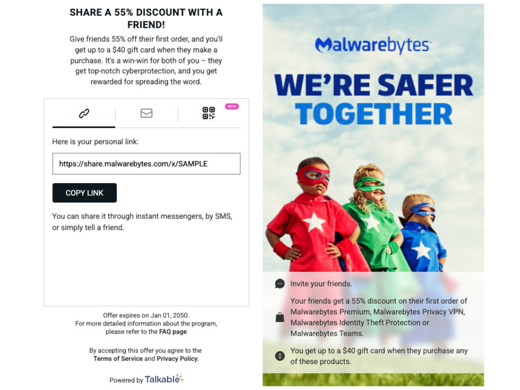 Referral campaign