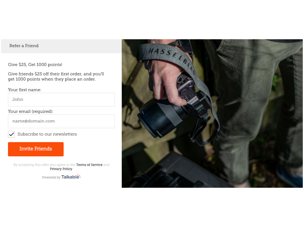 Lensrentals desktop referral campaign