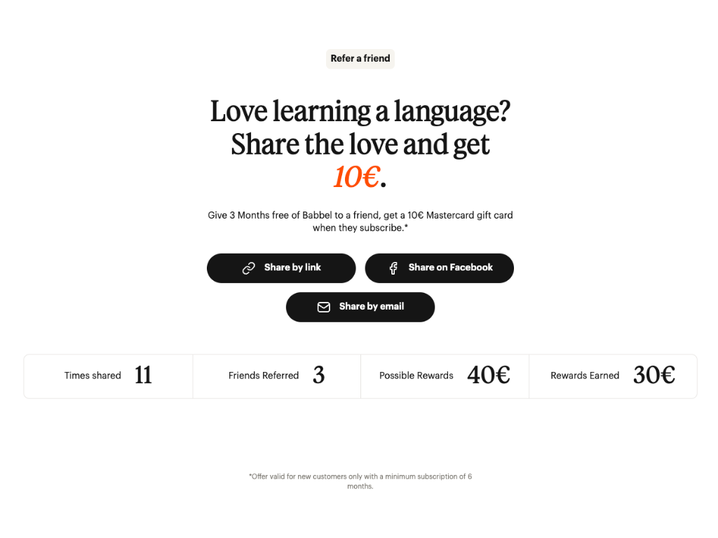 Referral campaign