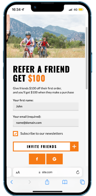 Backcountry referral campaign