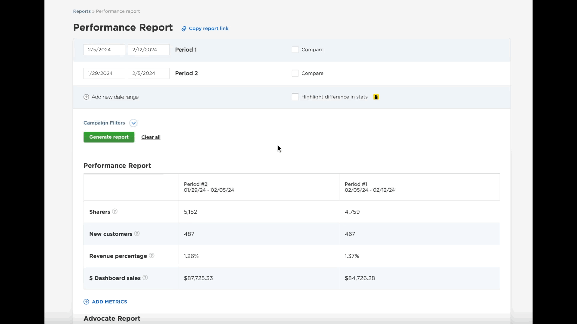 Enhanced Customization in Performance Reports with New Metrics Feature