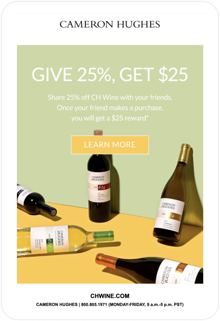 CH Wine referral email with incentive