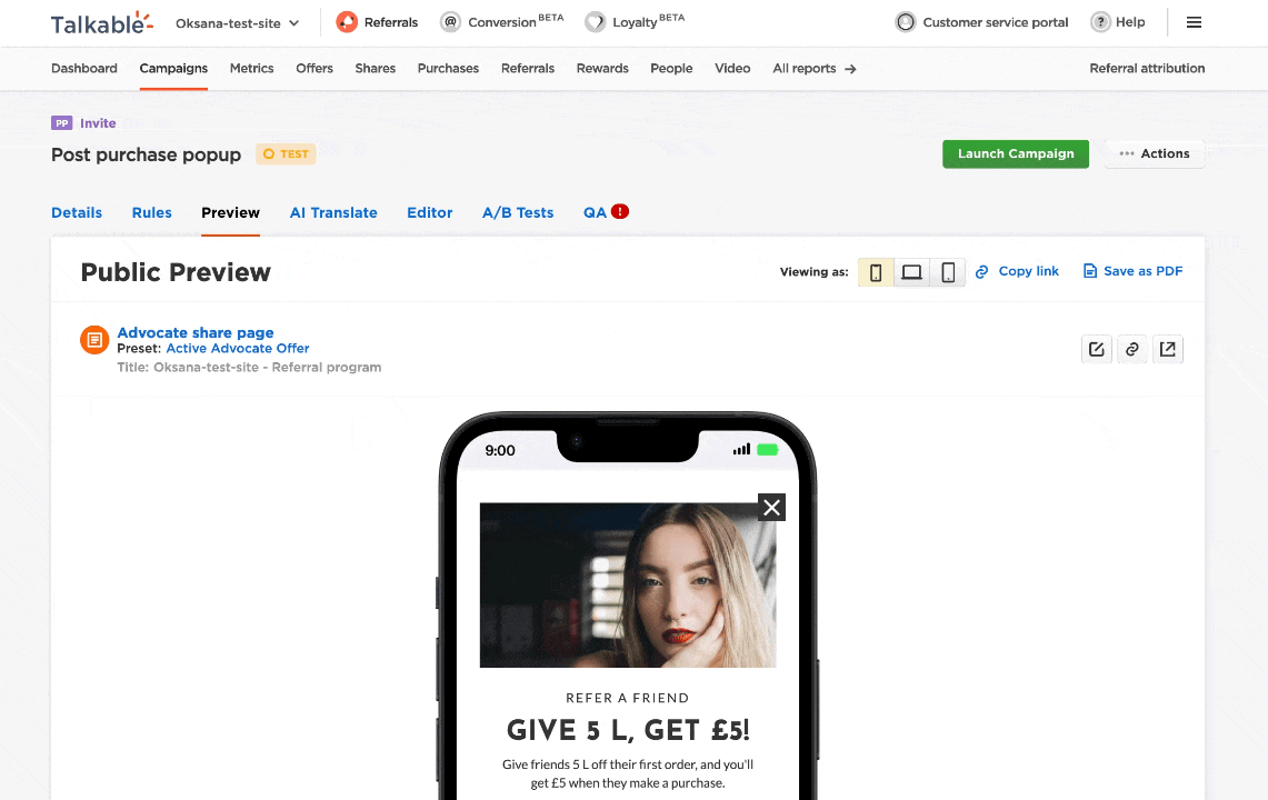 Navigate Campaign Previews Faster with a Sticky Navigation Menu