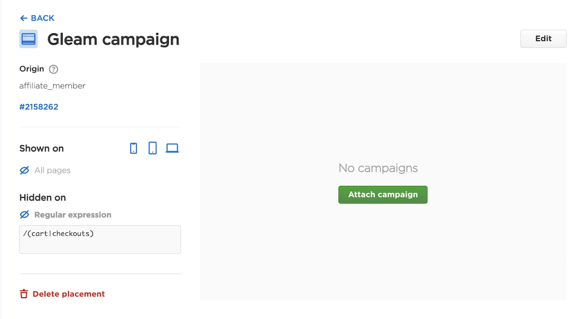 Placement Exclusion Update for Gleam Campaign