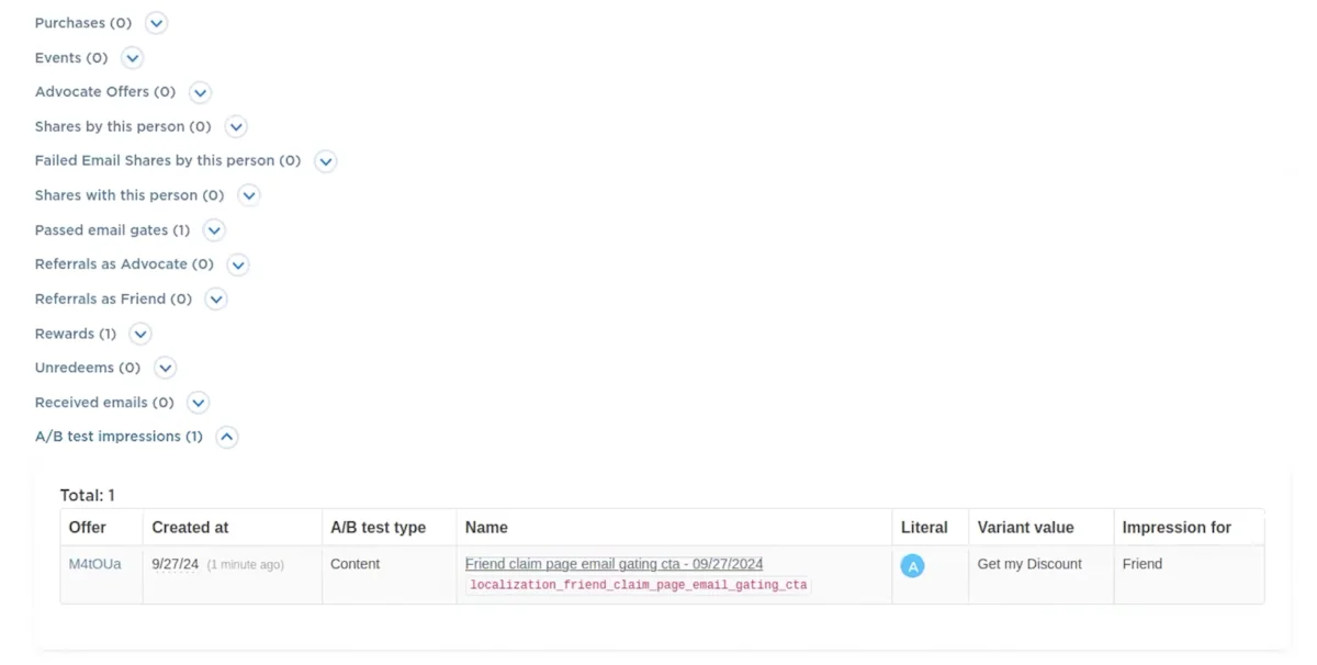 Person Details Enhancement: A/B Test Engagement Tracking