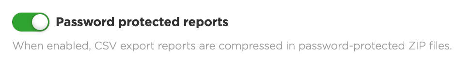 Password Protected Reports