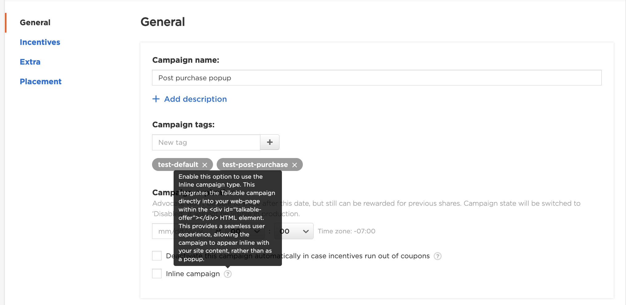 Inline Widget for Post Purchase