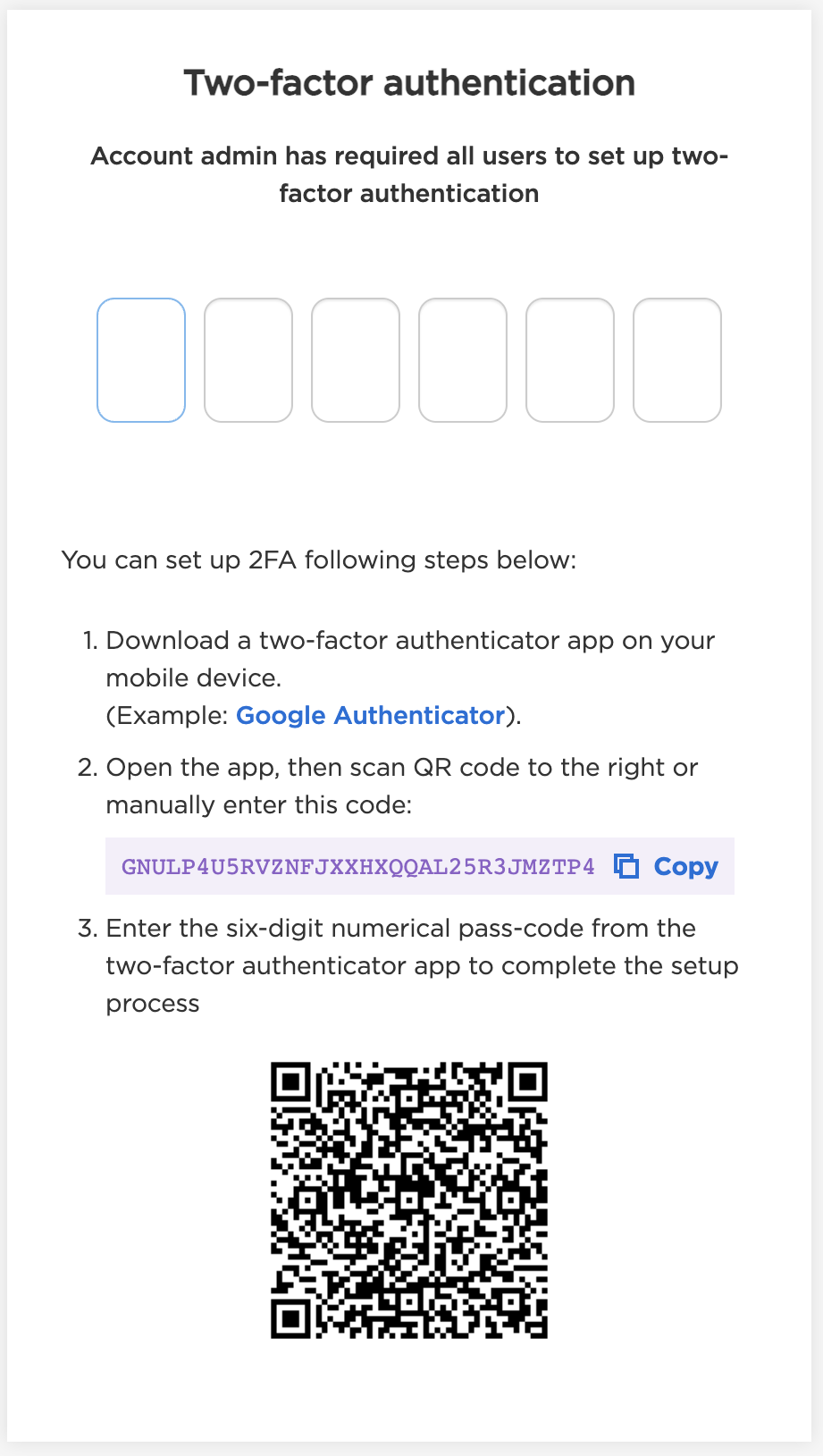 Improved 2FA Interface