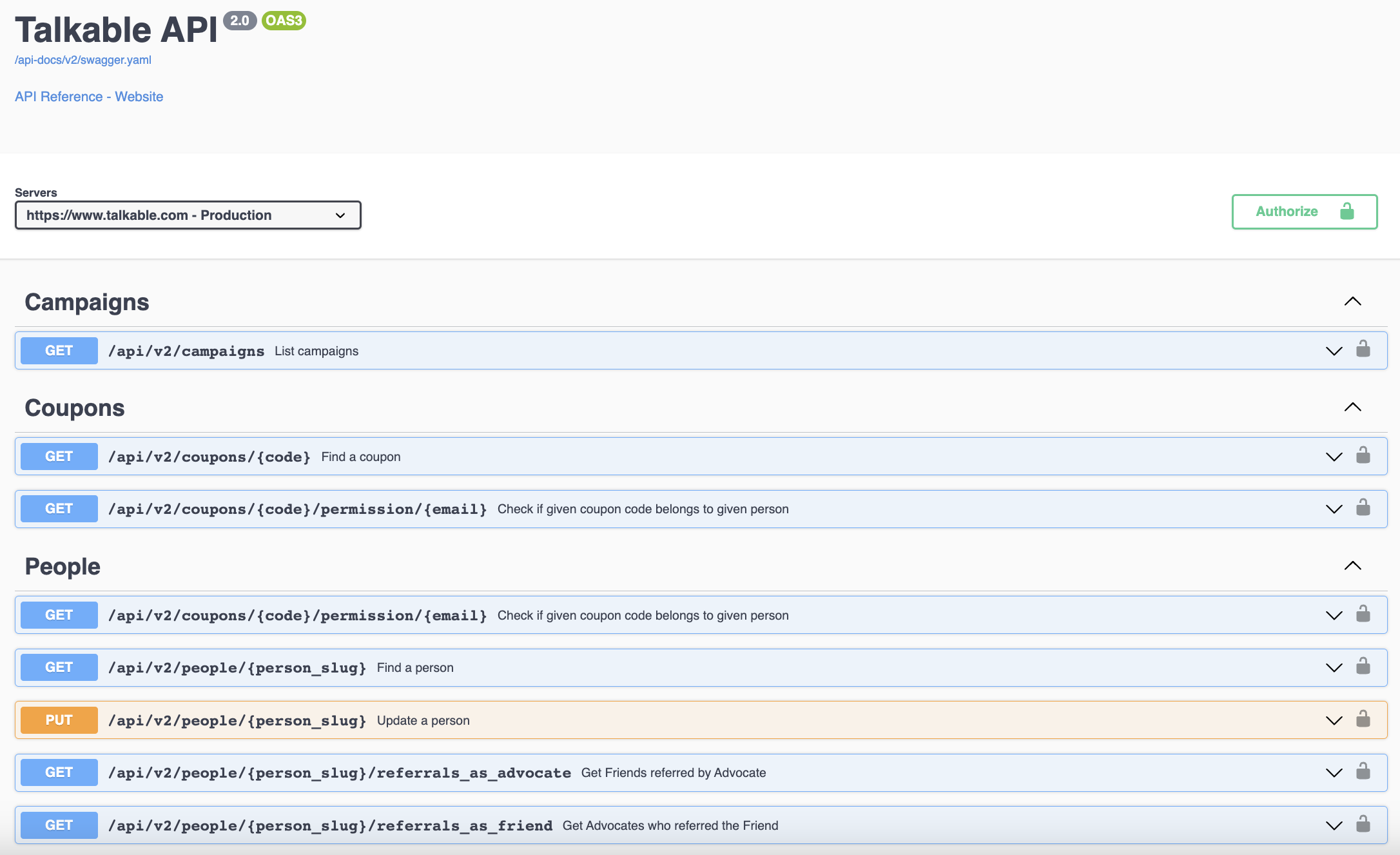 Swagger API Updates
