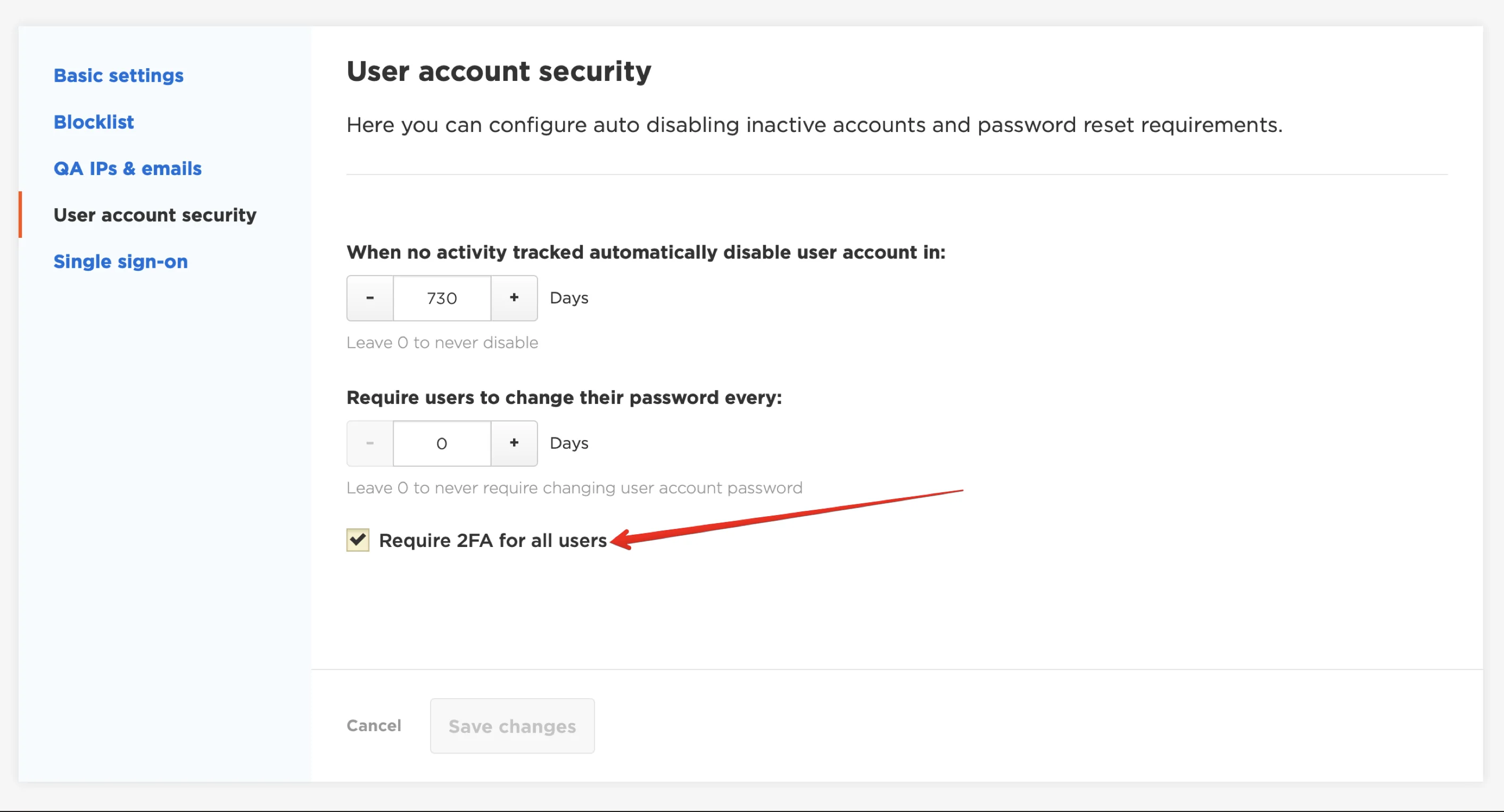 Enforce 2FA for Admin Users