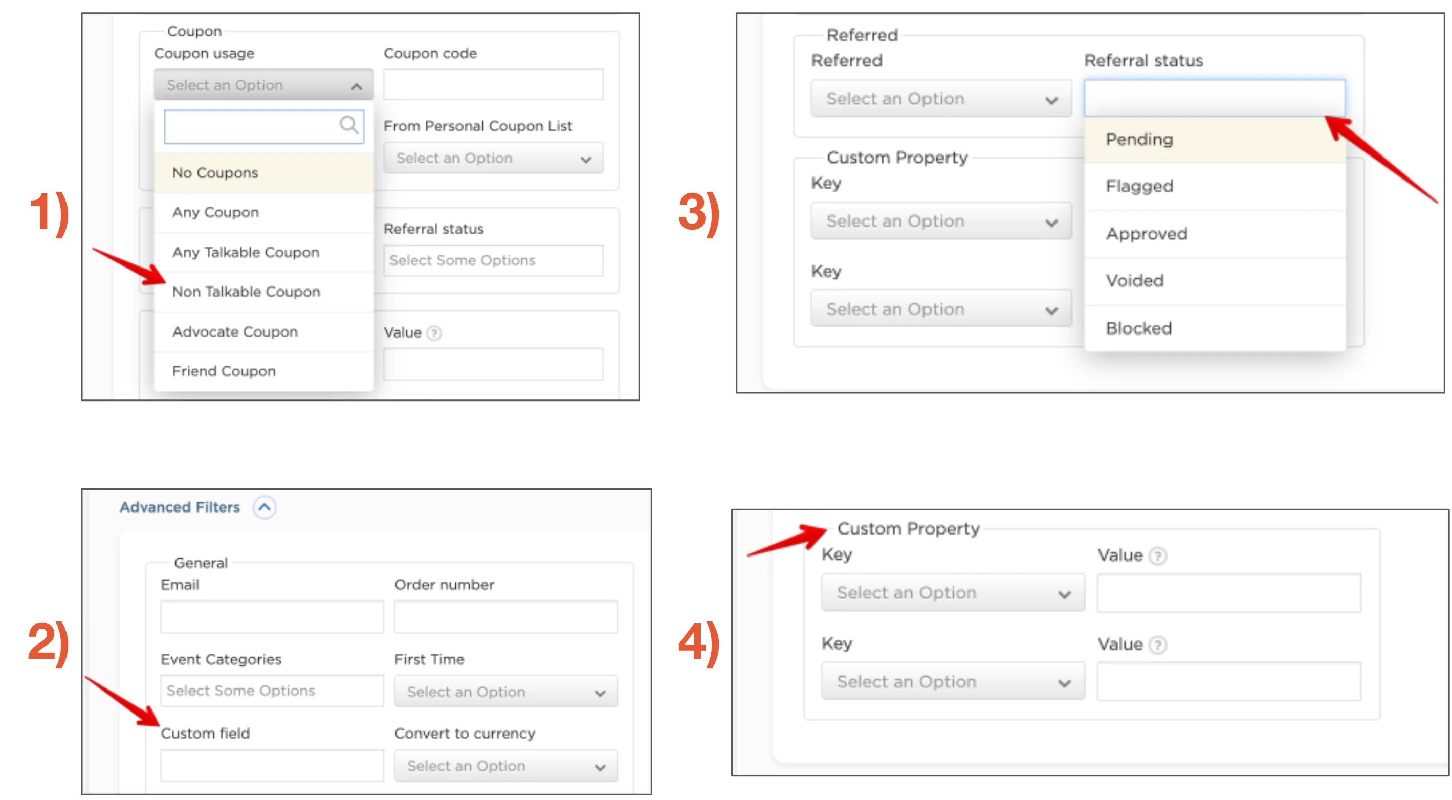 New Filters in the Purchases and Events Report