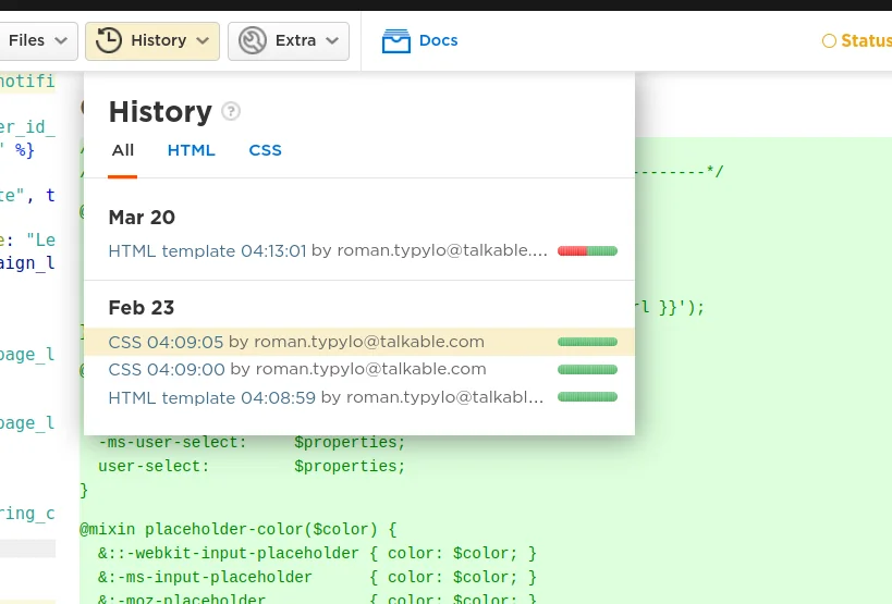 [HTML & CSS Editor] Highlight Snapshots