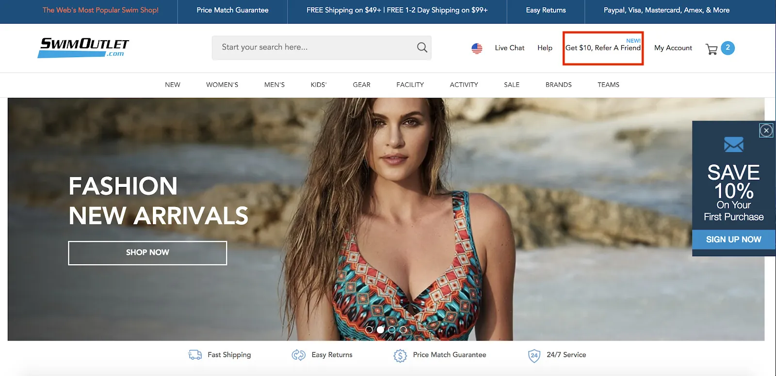 Referral program onsite campaign example