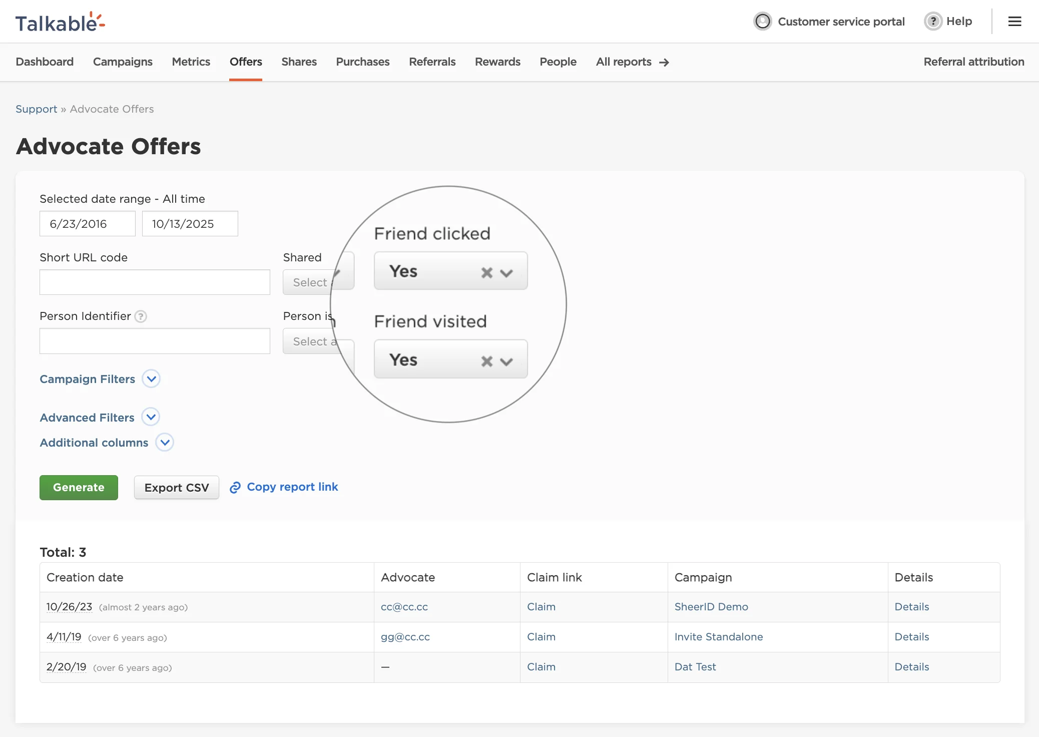 Deeper Insights Made Easy: New “Friend Clicked” and “Friend Visited” Filters in Offers Report